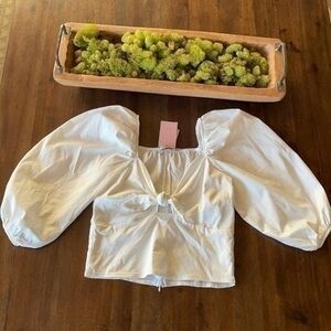 Blondie Nites White Puff Sleeve Top